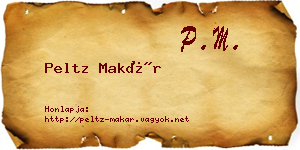Peltz Makár névjegykártya
